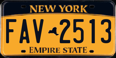NY license plate FAV2513