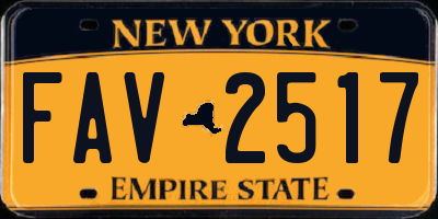 NY license plate FAV2517