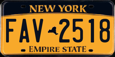NY license plate FAV2518