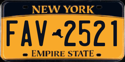 NY license plate FAV2521