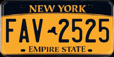 NY license plate FAV2525