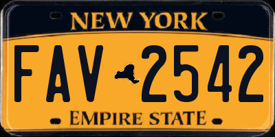 NY license plate FAV2542