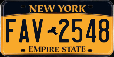 NY license plate FAV2548