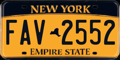 NY license plate FAV2552