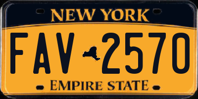 NY license plate FAV2570