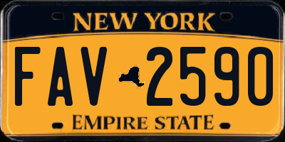 NY license plate FAV2590