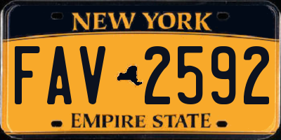 NY license plate FAV2592