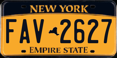NY license plate FAV2627