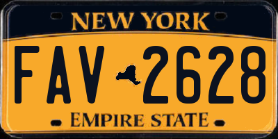 NY license plate FAV2628