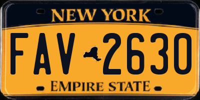 NY license plate FAV2630