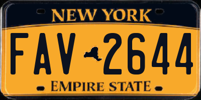 NY license plate FAV2644
