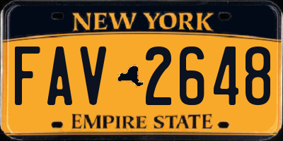 NY license plate FAV2648