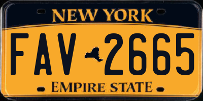 NY license plate FAV2665