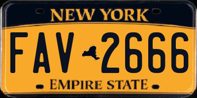 NY license plate FAV2666