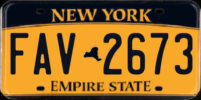 NY license plate FAV2673