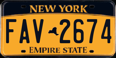 NY license plate FAV2674