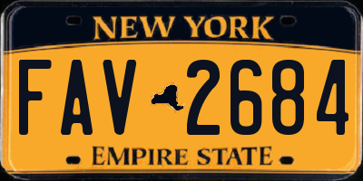 NY license plate FAV2684