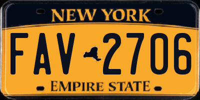 NY license plate FAV2706