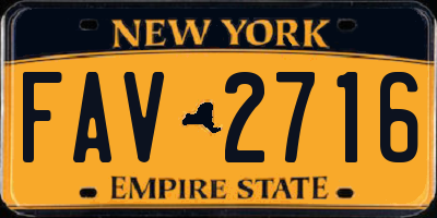 NY license plate FAV2716