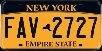 NY license plate FAV2727