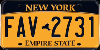 NY license plate FAV2731