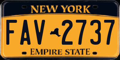 NY license plate FAV2737