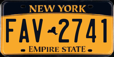 NY license plate FAV2741