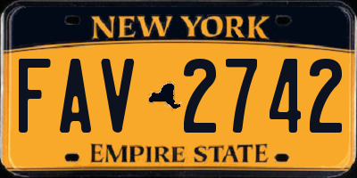 NY license plate FAV2742