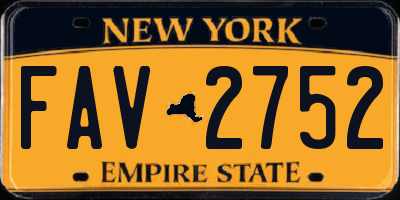 NY license plate FAV2752