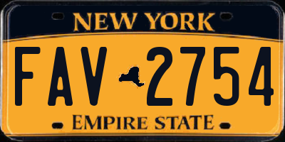 NY license plate FAV2754