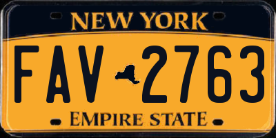 NY license plate FAV2763