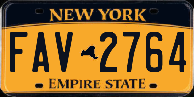 NY license plate FAV2764