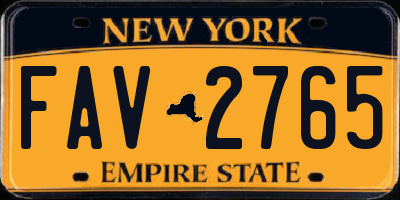 NY license plate FAV2765