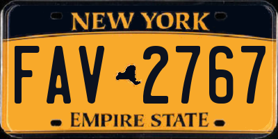 NY license plate FAV2767