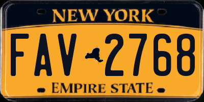NY license plate FAV2768