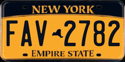 NY license plate FAV2782