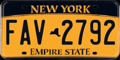 NY license plate FAV2792