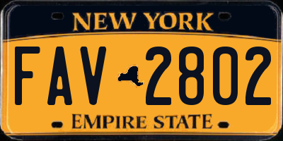 NY license plate FAV2802