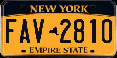 NY license plate FAV2810