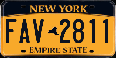 NY license plate FAV2811