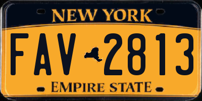 NY license plate FAV2813