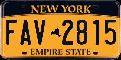 NY license plate FAV2815
