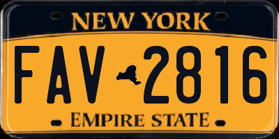 NY license plate FAV2816
