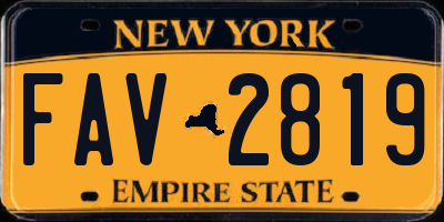 NY license plate FAV2819