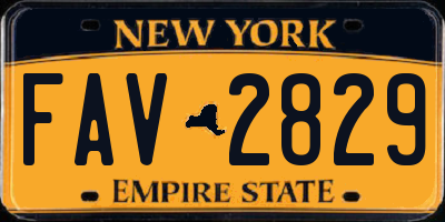 NY license plate FAV2829