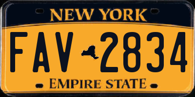 NY license plate FAV2834