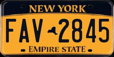 NY license plate FAV2845