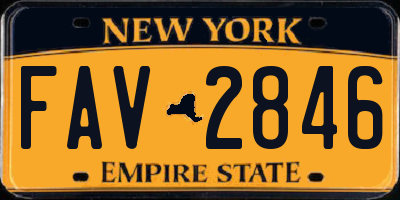 NY license plate FAV2846