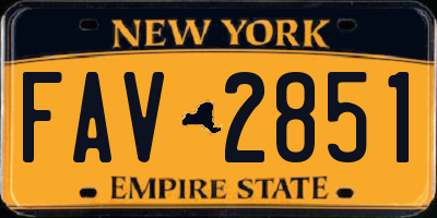 NY license plate FAV2851