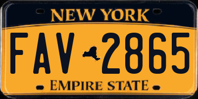 NY license plate FAV2865